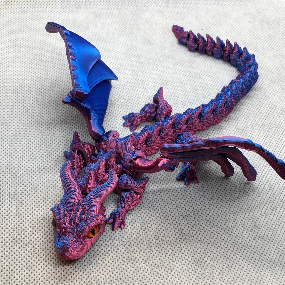 3D print Purple & Blue Dragon Reptile Ornament